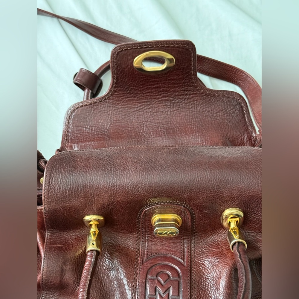 Marino Orlandi Brown Leather Satchel - Picture 4 of 11